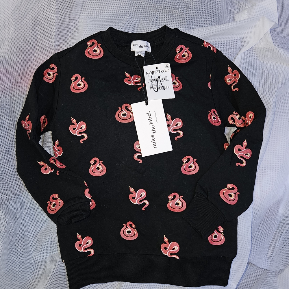 NWT Miles The Label Snake Design Crew Neck 3Y